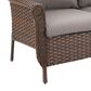 Sunwell Garden 3-Seater Patio Sofa with Floral Armrests in Gray, , large
