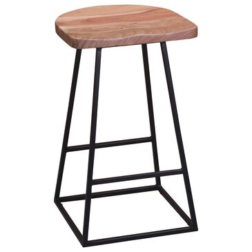 Porter Design Clement 24" Acacia Counter Stool in Natural and Black, , large