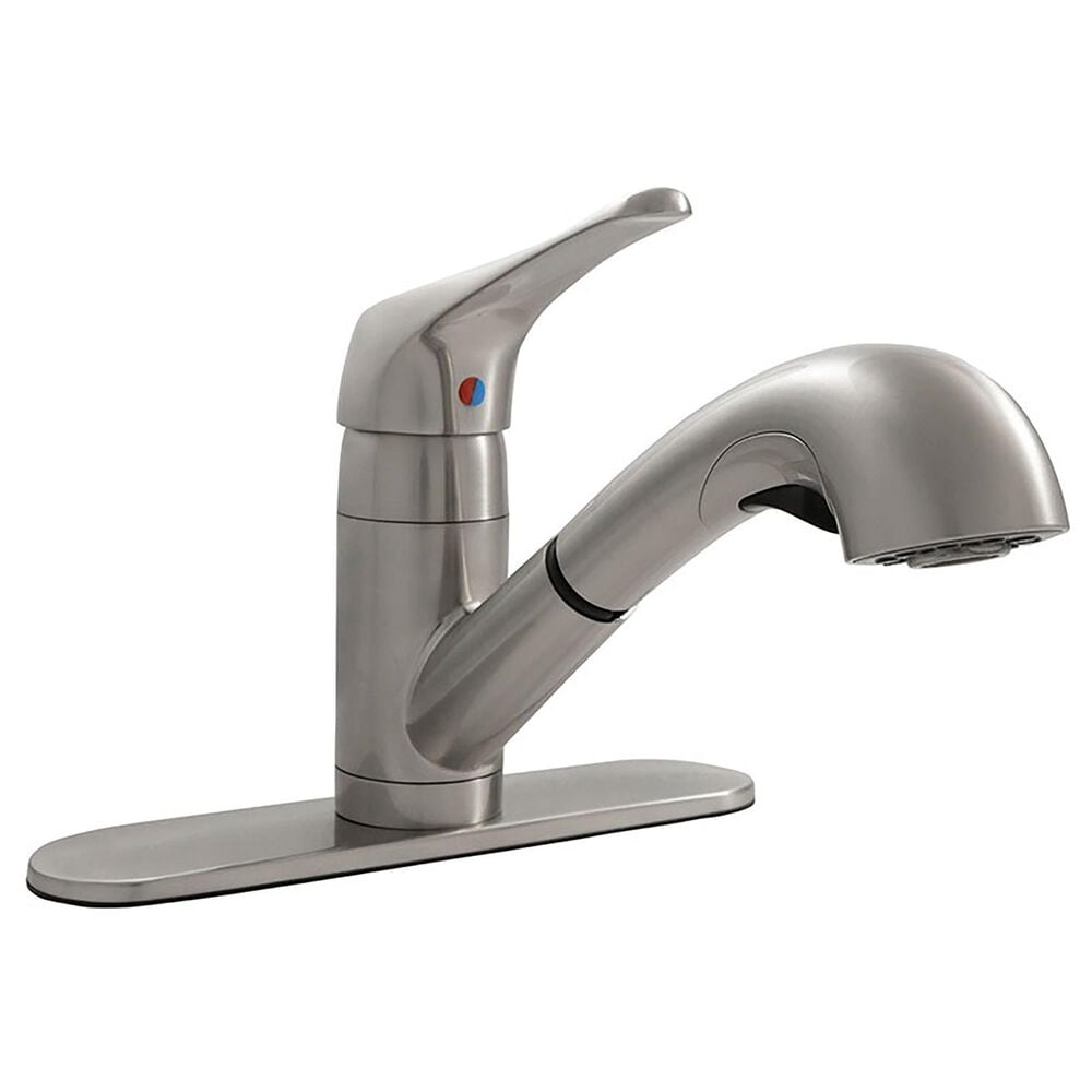 MS International Pull-Out Sprayer Kitchen Faucet in Brushed Nickel, , large