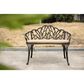 Hearth and Haven Outdoor Tulip Garden Bench with Brown Cushion in Black, , large