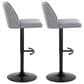 LumiSource Toriano Swivel Adjustable Bar Stool with Grey Fabric Upholstery in Black (Set of 2), , large