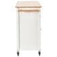 HOMLUX 54" Kitchen Island Cart with Solid Wood Top and Locking Wheels in White, , large