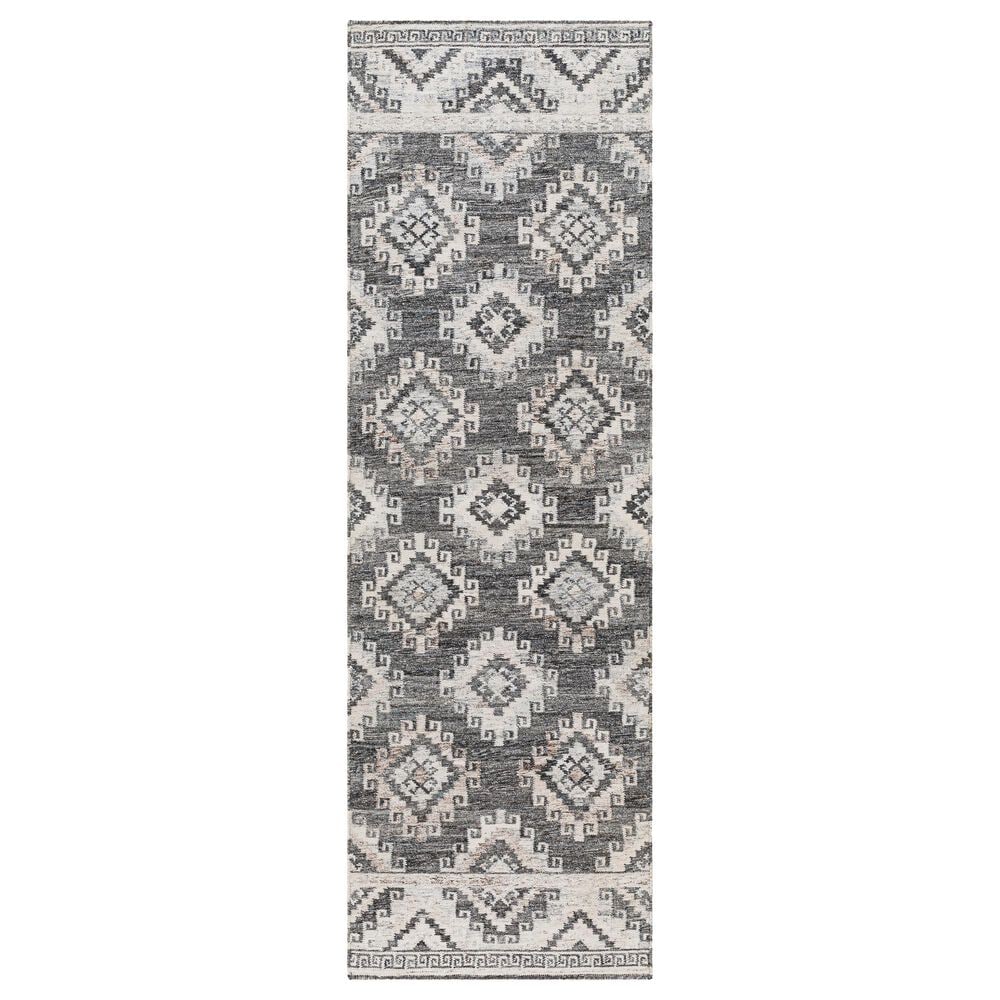 Surya Alyssa 2"6" x 8" Black, White, Gray and Brown Runner, , large