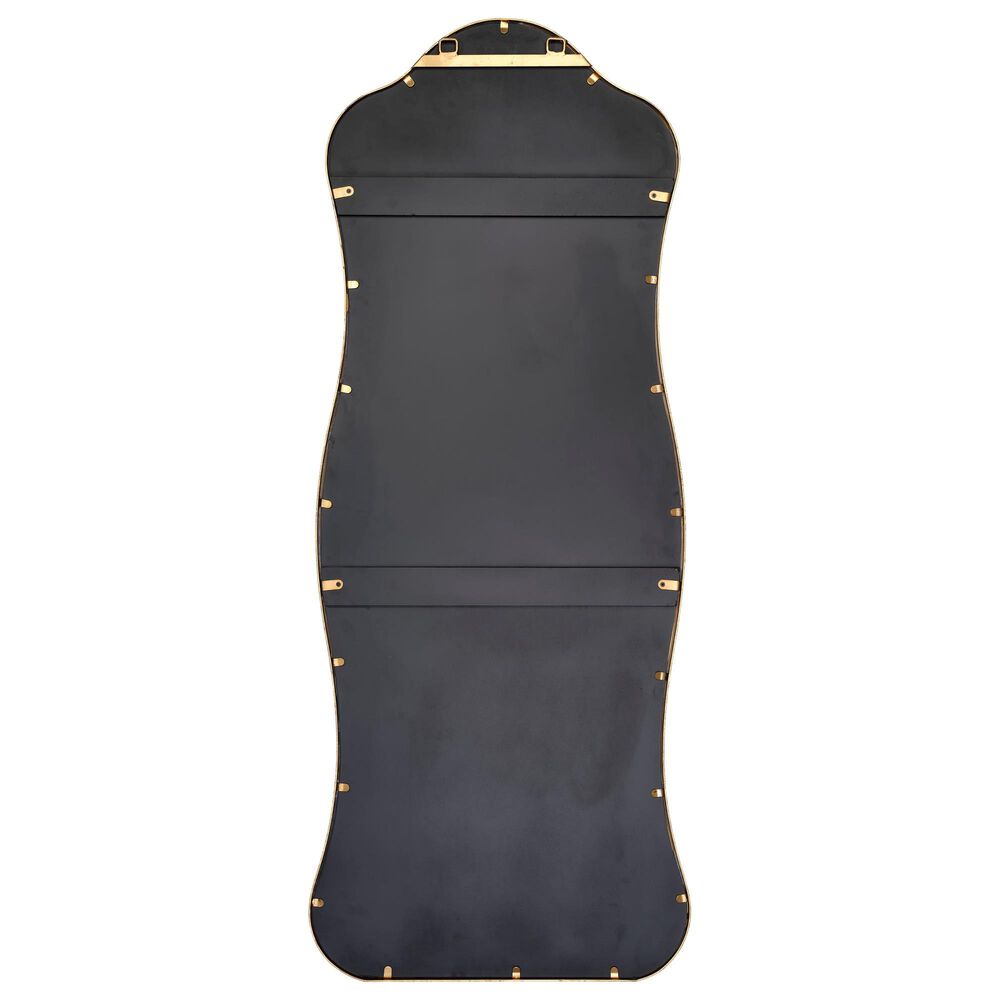 Splendor Living Alabaster Wavy Floor Mirror in Antique Brass, , large