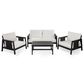HOMLUX 4-Pieces Outdoor Conversation Set in White and Black, , large