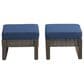 Sunwell Garden Patio Ottoman with Gray Frame in Navy (Set of 2), , large