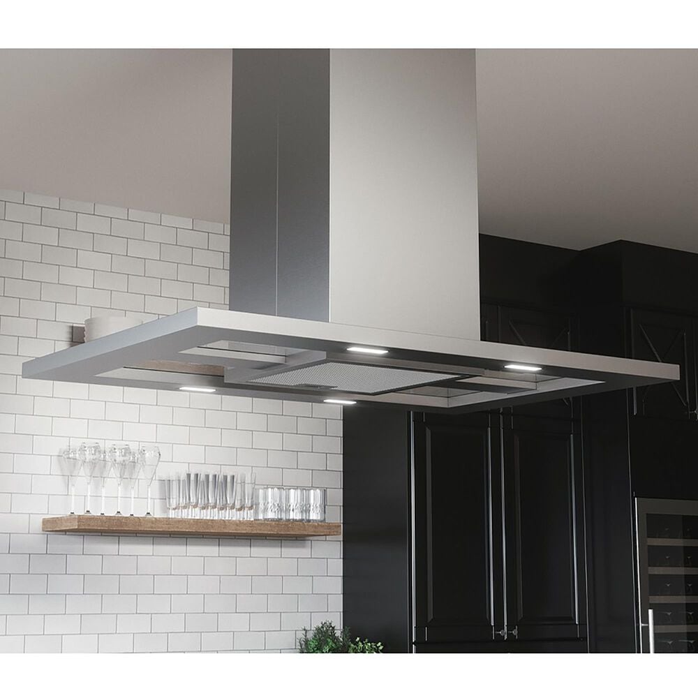 Zephyr Modena 42&quot; Island Mount Range Hood in Stainless Steel, , large