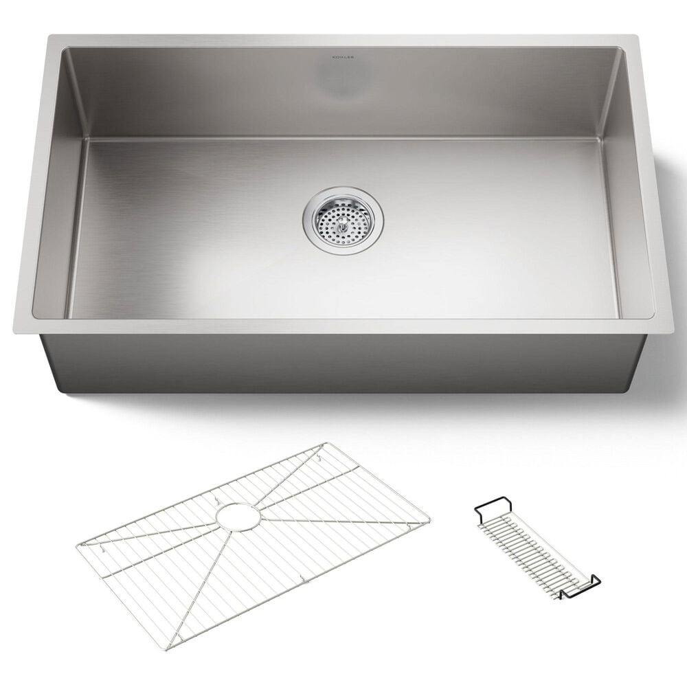 Kohler Strive 32" Undermount Single Bowl Kitchen Sinks in Stainless Steel, , large