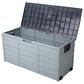 Hearth and Haven 75-Gallon Outdoor Plastic Deck Box with Built-In Wheels in Gray, , large