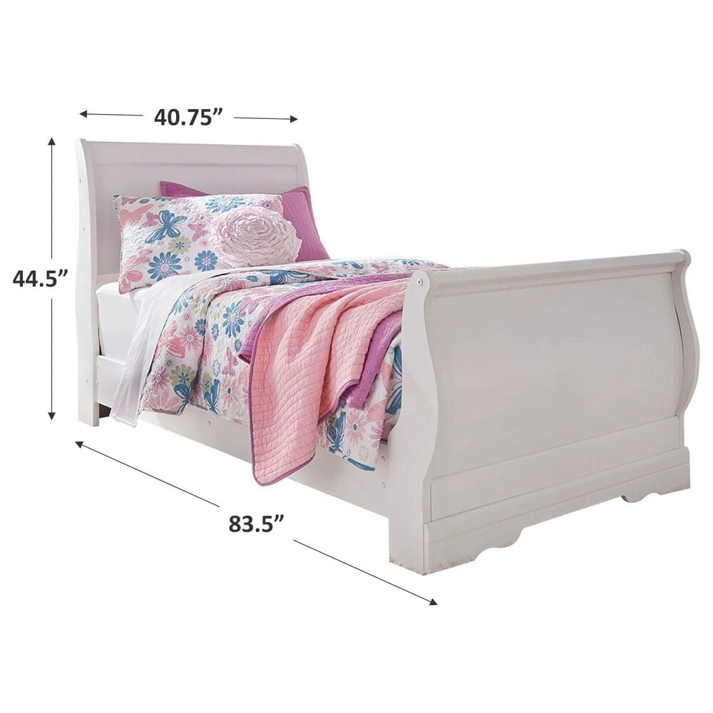 Ashley Anarasia Twin Sleigh Bed in White, , large