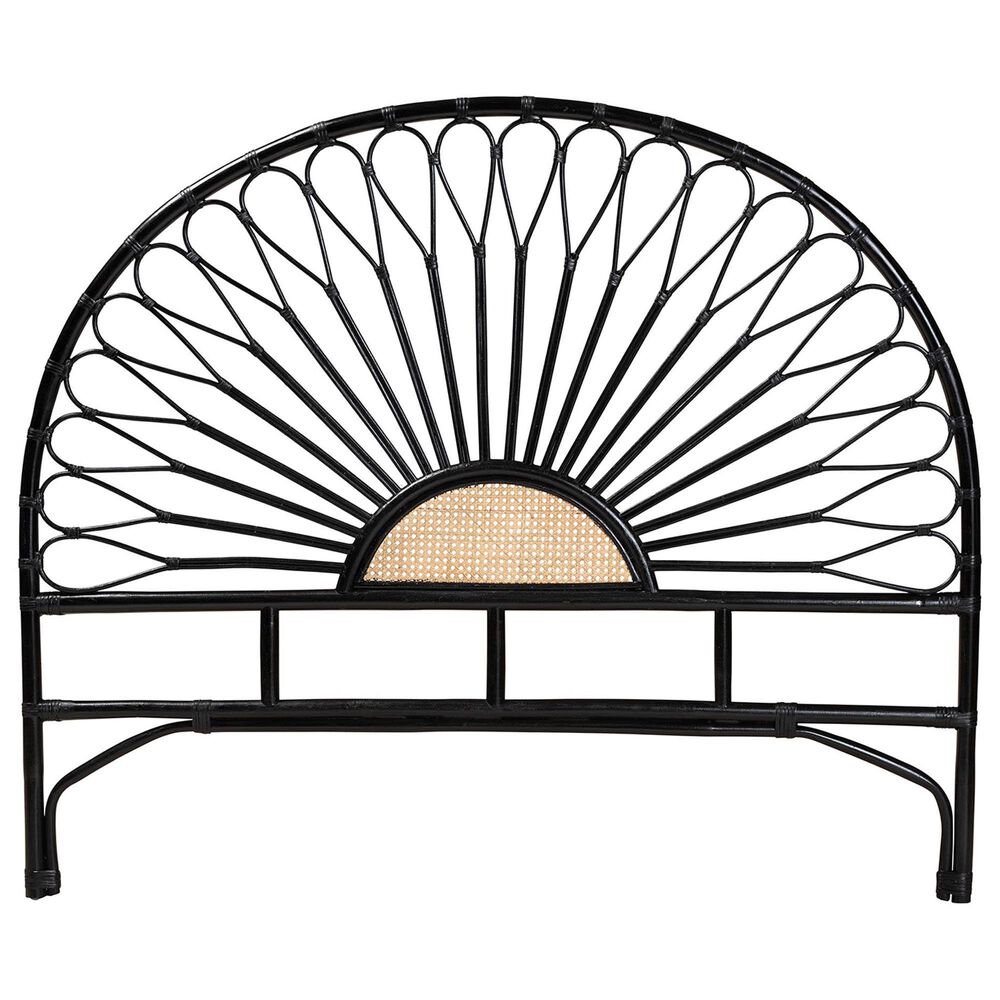 Baxton Studio Perenna King Standalone Headboard in Black and Natural Brown, , large