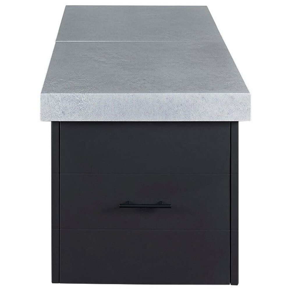 Slate and Company Rectangular Functional Fire Pit in Black and Concrete, , large