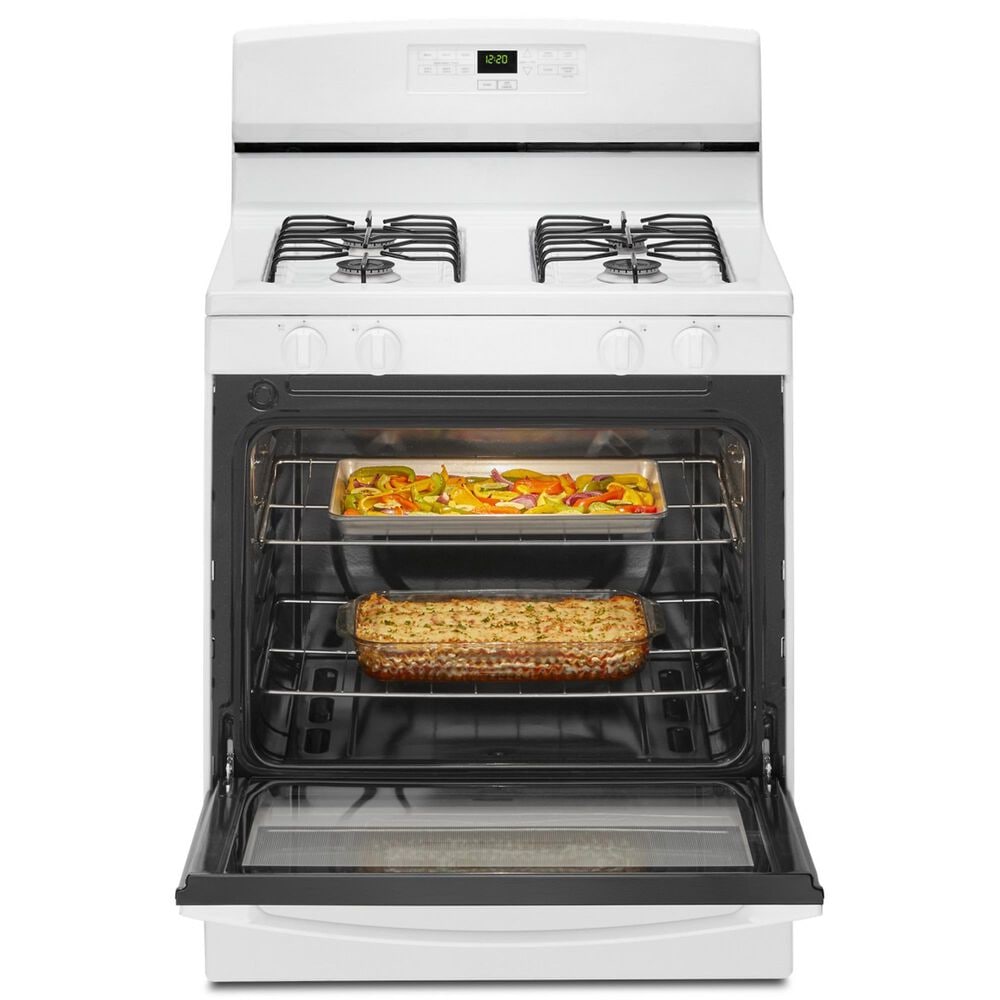 Amana 30&quot; Freestanding Gas Range with Easy-Clean Glass Door in White, , large