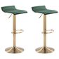 Lumisource Ale Adjustable Swivel Barstool in Green (Set of 2), , large
