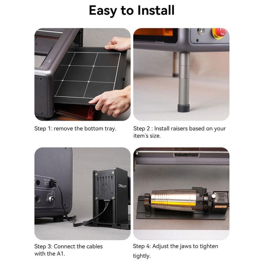 Creality 3D Technology Rotary Kit Pro Upgrade Package for Falcon A1 in Black, , large