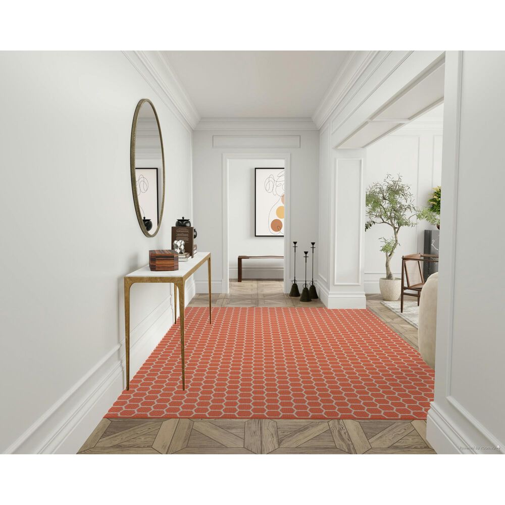 Nourison Twist Reversible 8&#39; x 10&#39; Coral Indoor/Outdoor Area Rug, , large