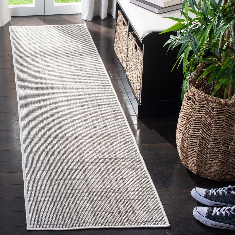 Safavieh Bermuda BMU802A 2&#39; x 10&#39; Ivory and Light Grey Indoor/Outdoor Performance Runner, , large