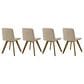 Armen Living Gina Side Chair with Sand Upholstery in Warm Walnut (Set of 4), , large