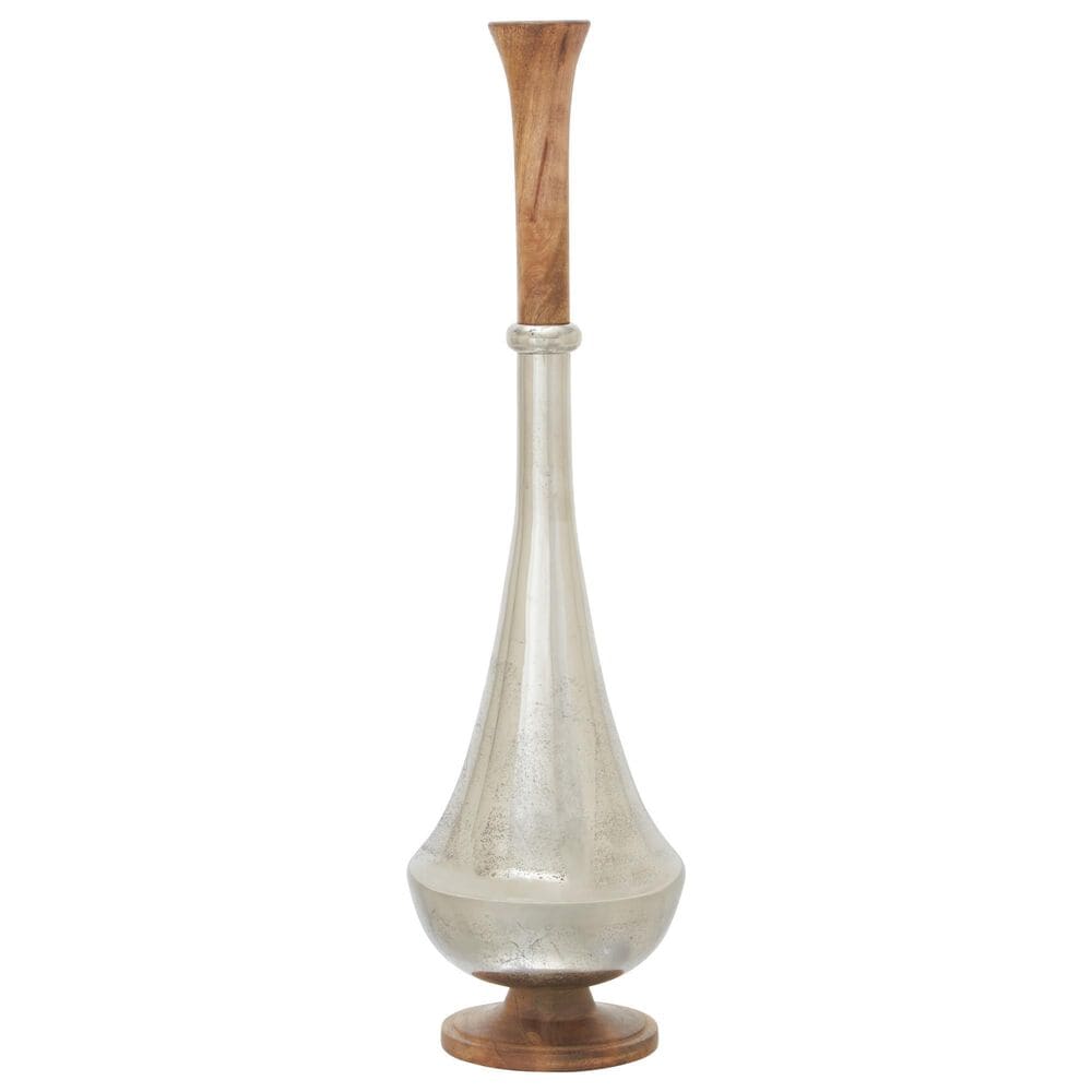 Maple and Jade 7" x 28" Vase in Silver, , large