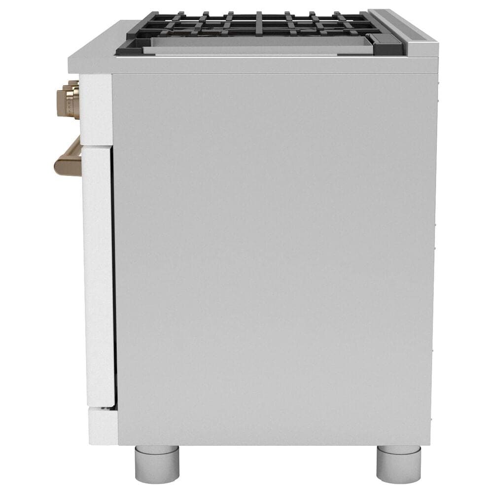 Cafe 8.25 Cu. Ft. Freestanding Dual Fuel Range with Double Oven in Matte White and Brushed Bronze, , large