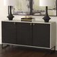 Bassett Mirror Company Ripple Effect 3-Door Server in Smokey Mocha and High Gloss Black, , large