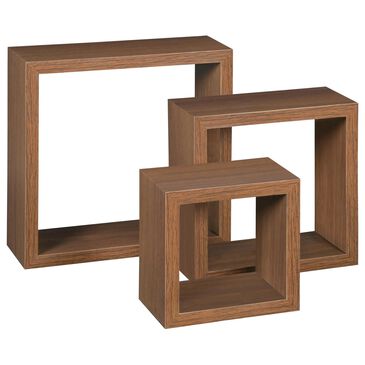 Regency Global Sourcing Niche Soho Wall Shelf in Urban Walnut - Set of 3, , large