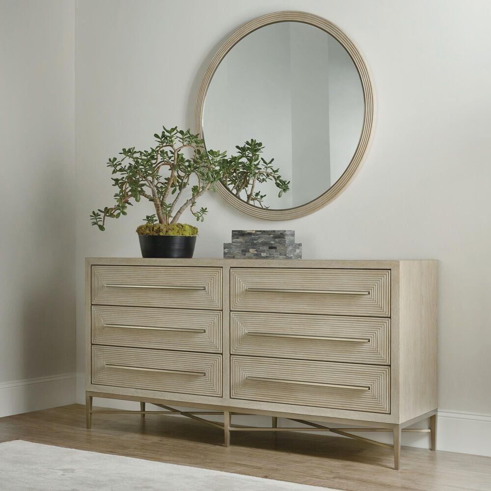 Hooker Furniture Cascade 6-Drawer Dresser in Taupe and Champagne, , large