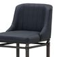 Armen Living Marvin Bar Height Stool with Night Life Blue Upholstery in Antique Pewter, , large