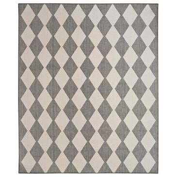 Nourison Positano Geometric Charcoal 9" x 12" Indoor/Outdoor Area Rug, , large