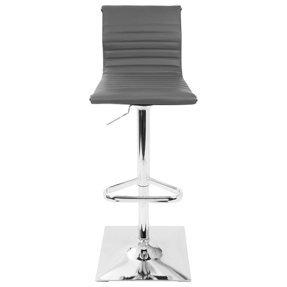 Lumisource Masters Swivel Adjustable Barstool with Grey Cushion in Chrome, , large