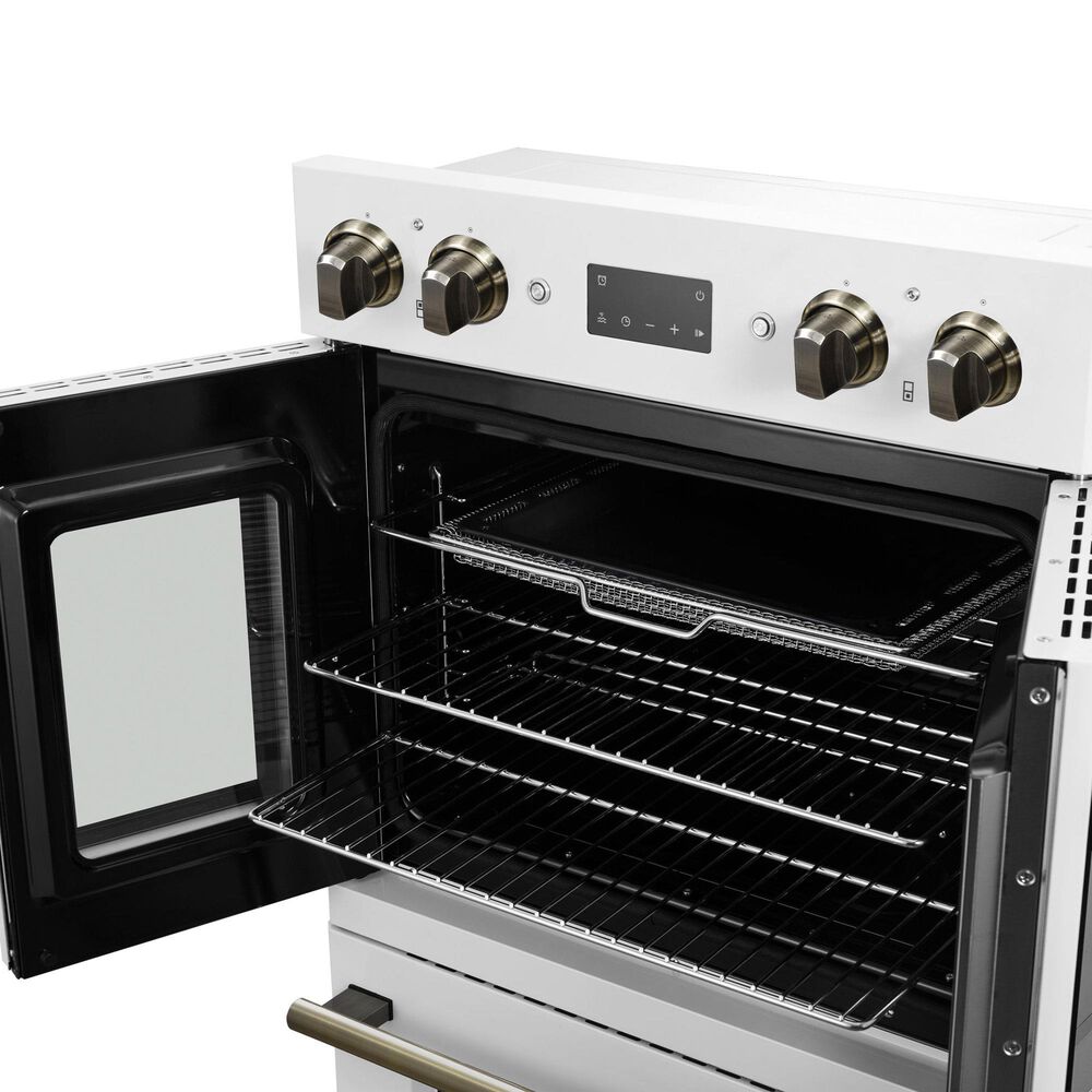Forno Asti 30" Double Electric Wall Oven with Upper French Door in White, , large
