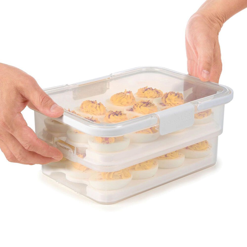 Progressive SnapLock Collapsible Deviled Egg Carrier for 24 Eggs in Clear, , large