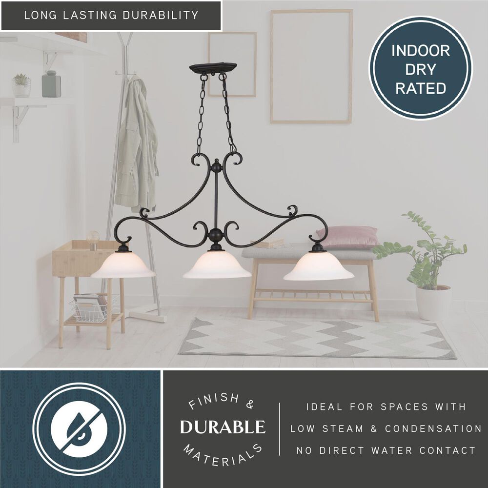Vaxcel Monrovia 3-Light Linear Chandelier in Oil Rubbed Bronze, , large