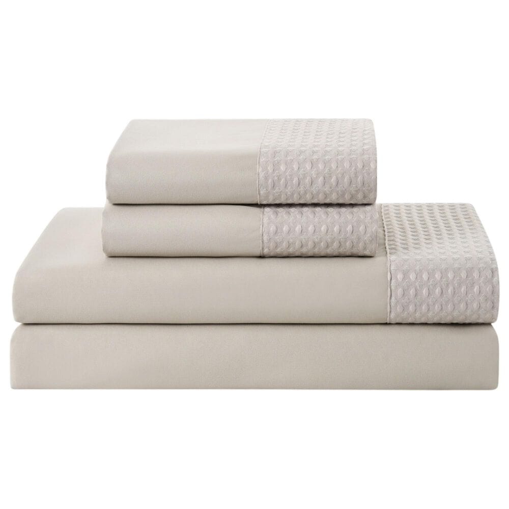 Trade Linker 3-Piece Twin Waffle Hem Sheet Set in Taupe, , large