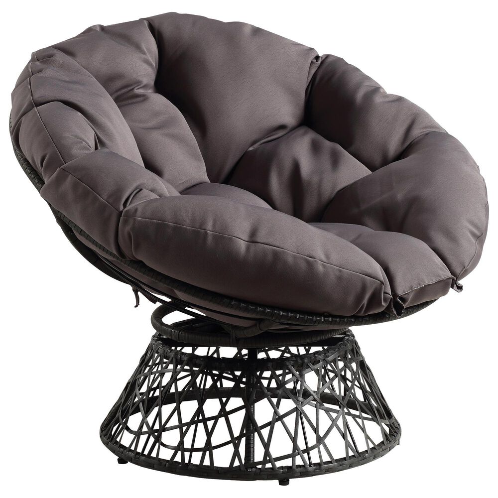 Valor Living Papasan Swivel Chair in Grey, , large