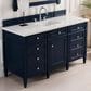 James Martin Vanities Brittany 30" Single Bathroom Vanity in Victory Blue with 3 cm White Zeus Quartz Top and Rectangular Sink, , large