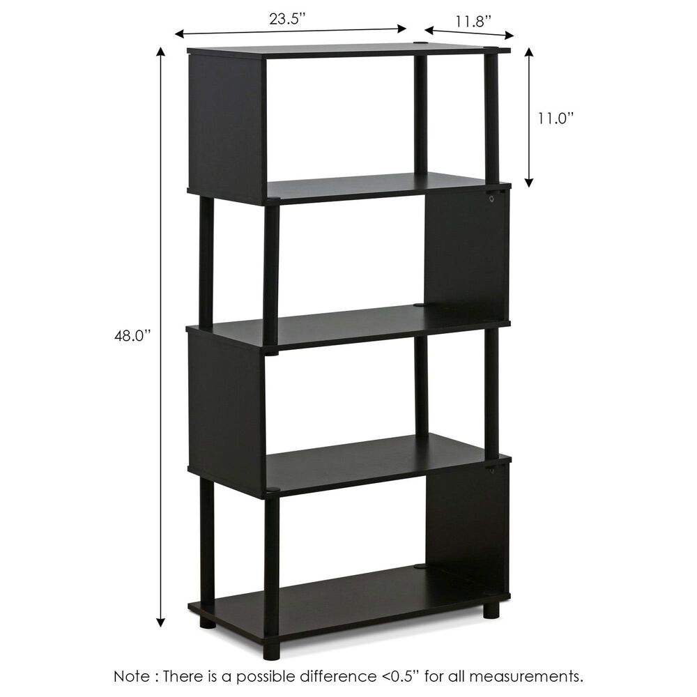 HOMLUX Flexi 5-Tier Rack Bookshelf in Espresso, , large