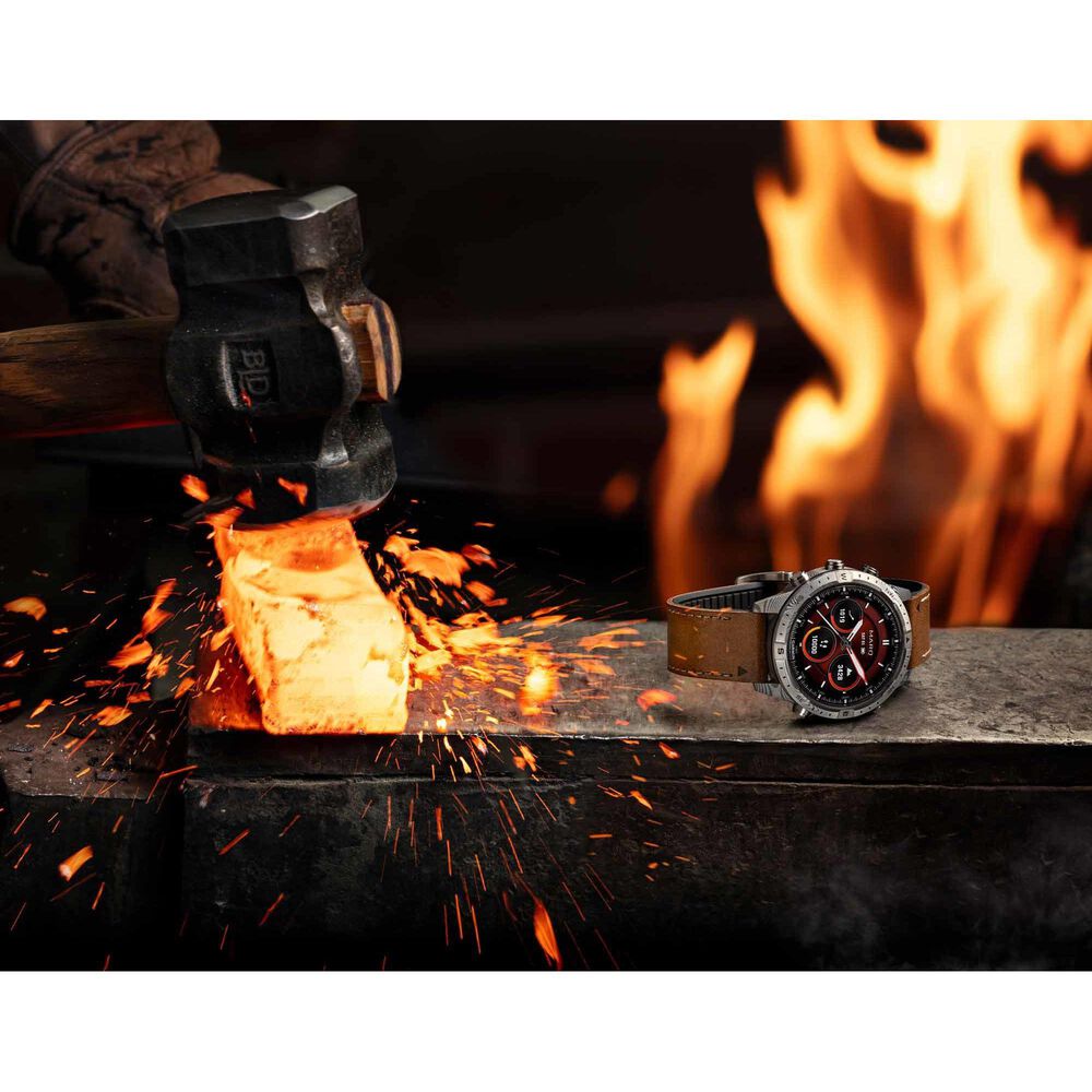 Garmin MARQ Adventurer Edition &#40;Gen 2&#41; Smartwatch 46 mm Damascus Steel Case with Brown Band, , large