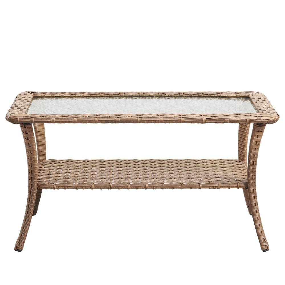 Sunwell Garden Outdoor Coffee Table with Shelf in Yellow, , large