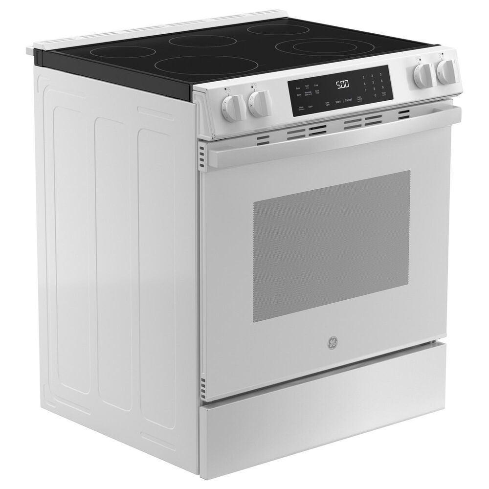 GE Appliances 30" Slide-In Electric Range with Crisp Mode in White, , large