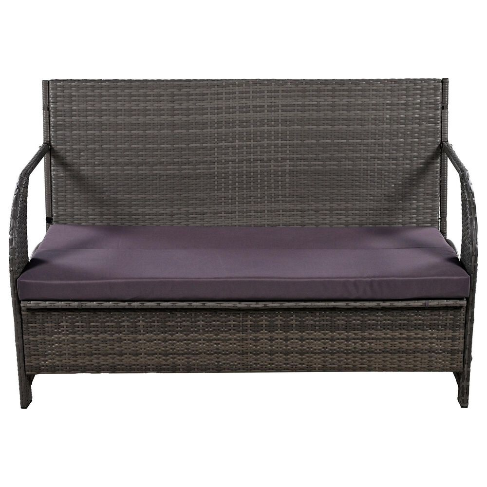 Hearth and Haven U Style Outdoor Loveseat with Convertible Seating in Gray, , large