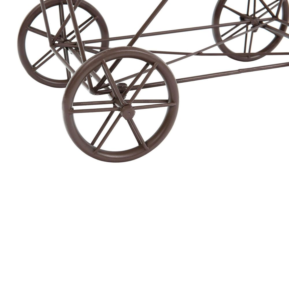 Creative Coop Metal Rolling Laundry Cart with Rack in Brown, , large