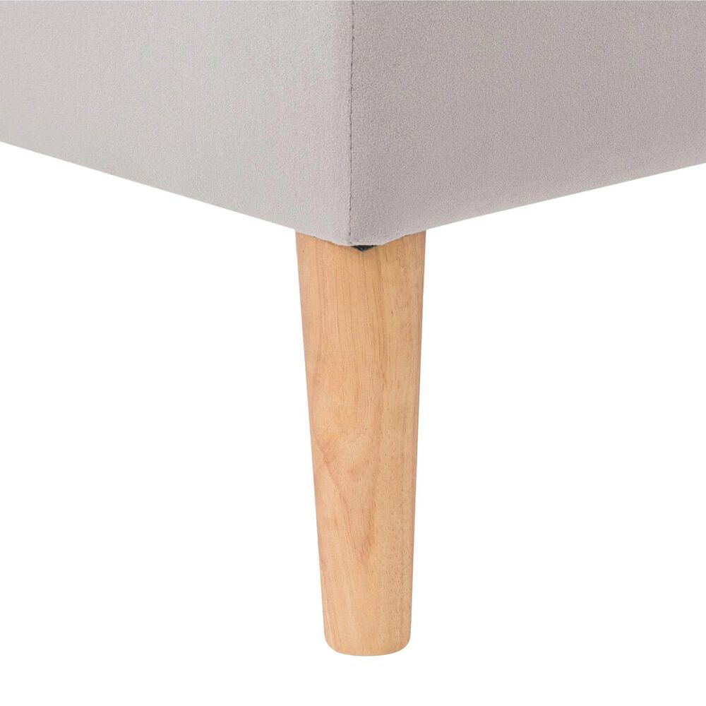CorLiving Perry Storage Ottoman in Light Grey Velvet, , large