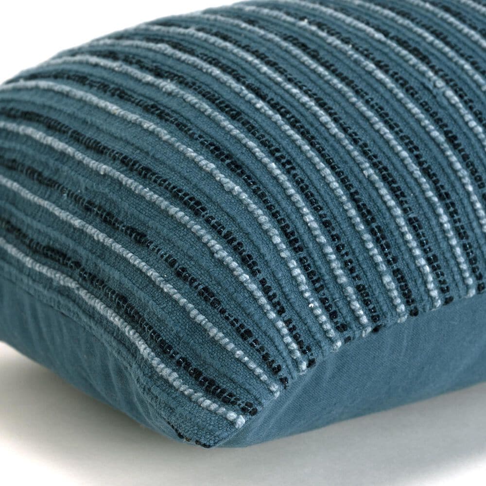 Rizzy Home 14&quot; x 26&quot; Polyester Filled Lumbar Pillow in Teal, , large
