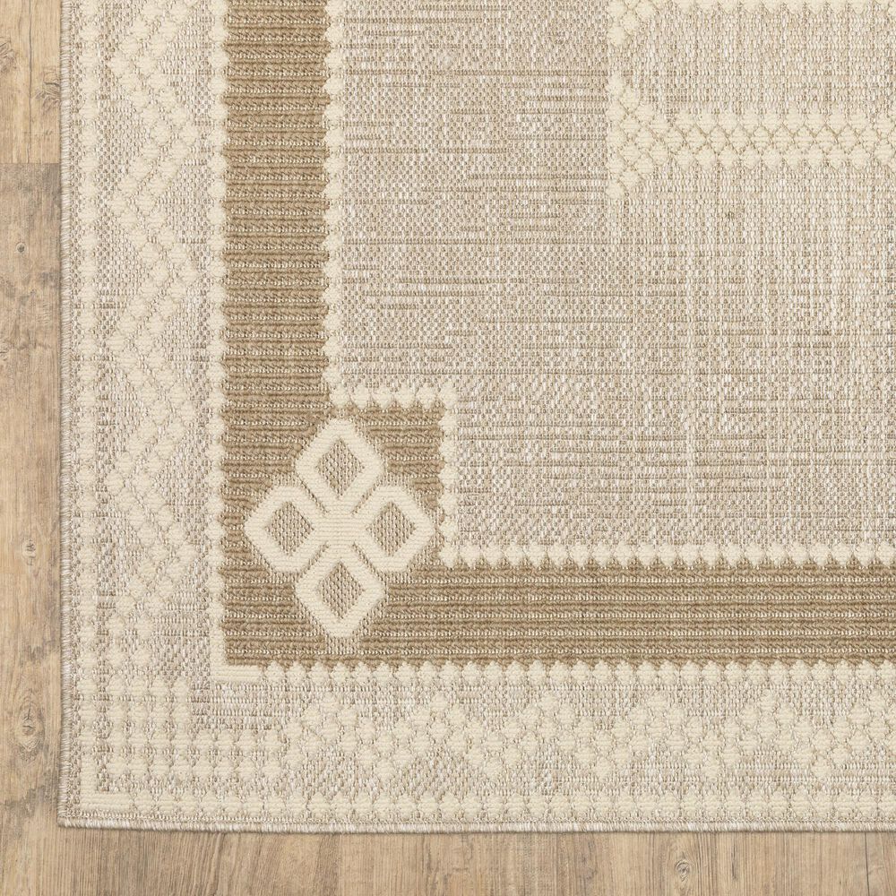 ROW by Oriental Weavers Zarina ZAR08 Beige and Brown 3'3" x 5' Indoor/Outdoor Area Rug, , large