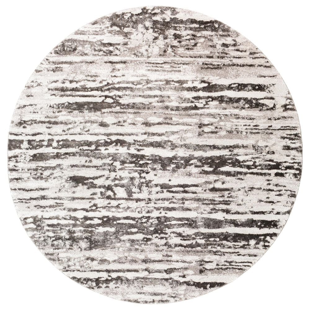 Surya Venice VNE-2301 7"9" Round Charcoal, Gray and Ivory Area Rug, , large