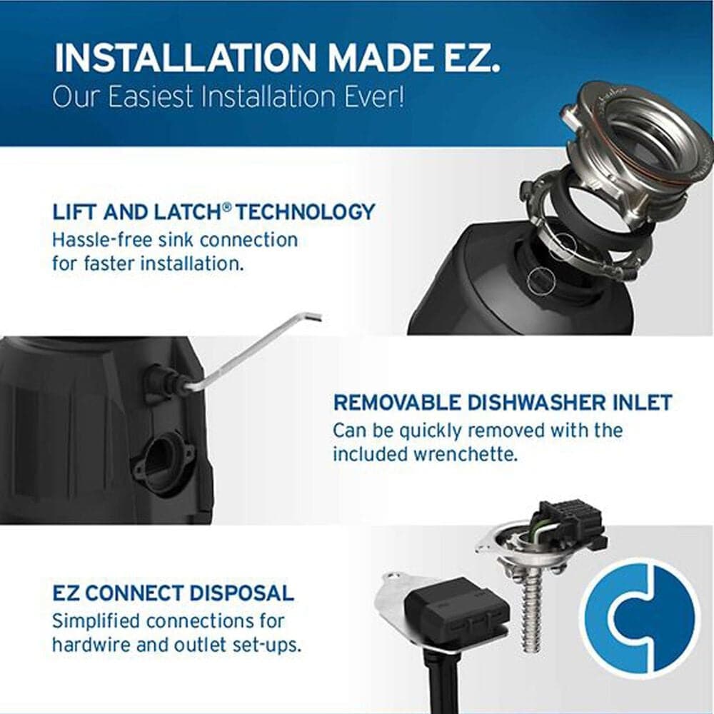 InSinkerator Power 1 HP Garbage Disposal in Black, , large