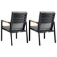 Blue River Royal Outdoor Dining Chair with Dark Gray Cushion in Black (Set of 2), , large