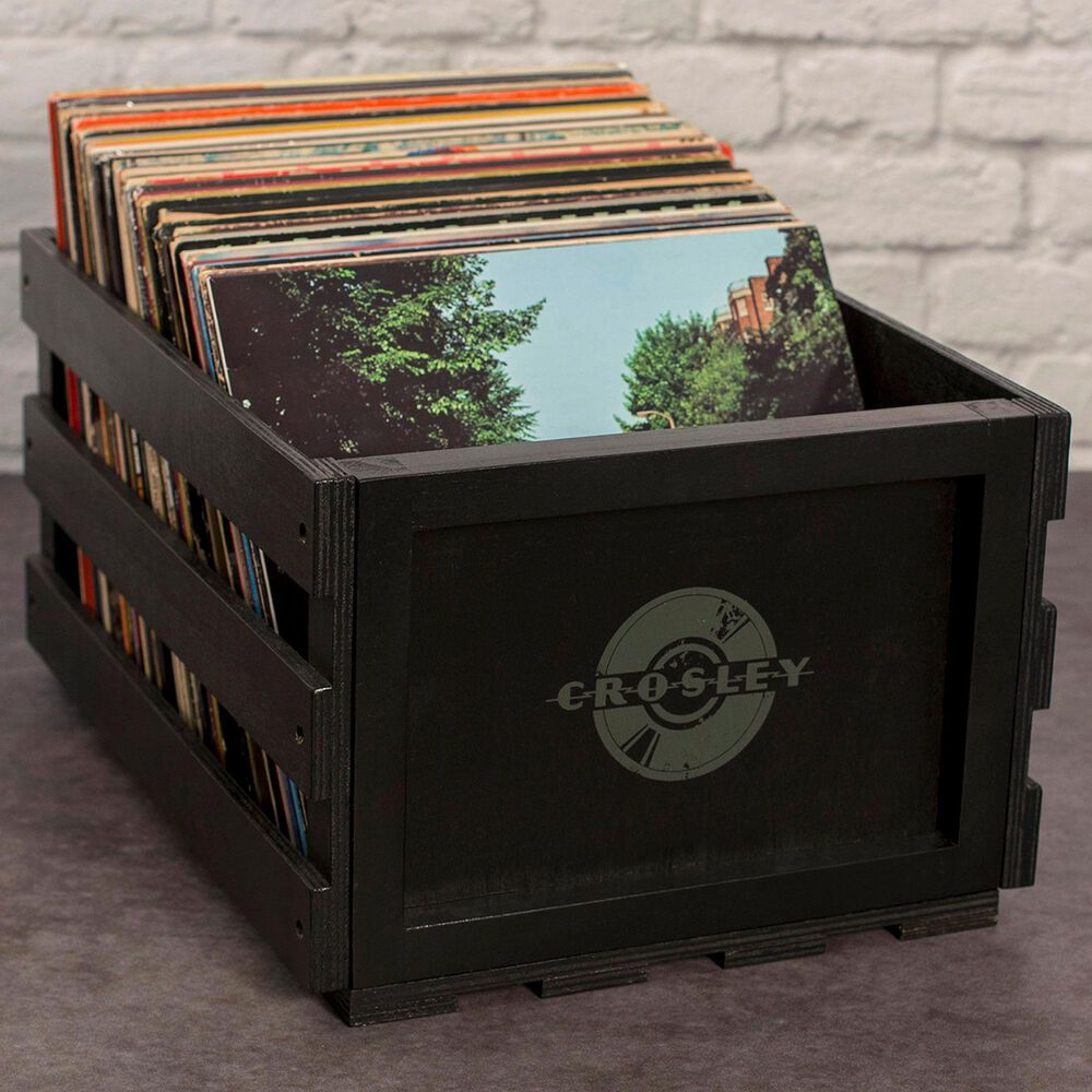 Crosley Furniture Record Storage Crate in Black NFM