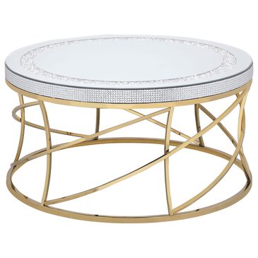 Pacific Landing Elise Round Coffee Table in Silver and Gold, , large